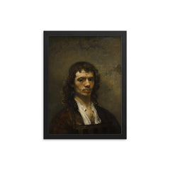 Self Portrait by Carel Fabritius framed print on a plain backdrop in size 12"x16".