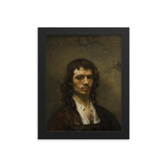 Self Portrait by Carel Fabritius framed print on a plain backdrop in size 8"x10".