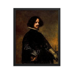 Self-Portrait by Diego Velázquez, 1643 framed print on a plain backdrop in size 16"x20".