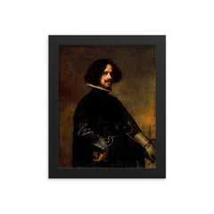 Self-Portrait by Diego Velázquez, 1643 framed print on a plain backdrop in size 8"x10".