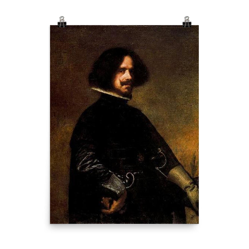 Self-Portrait by Diego Velázquez, 1643 poster on a plain backdrop in size 8