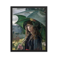 Self-Portrait by Elisabeth Chaplin, 1903 framed print on a plain backdrop in size 16"x20".