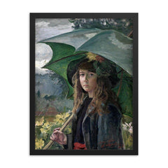 Self-Portrait by Elisabeth Chaplin, 1903 framed print on a plain backdrop in size 18"x24".