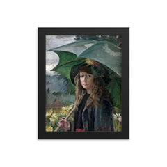 Self-Portrait by Elisabeth Chaplin, 1903 framed print on a plain backdrop in size 8"x10".