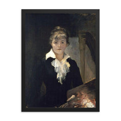 Self-Portrait by Marie Bashkirtseff, Ukrainian, 1858-1884 framed print on a plain backdrop in size 18"x24".