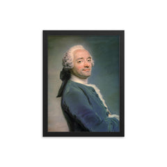 Self Portrait by Maurice Quentin La Tour framed print on a plain backdrop in size 12"x16".