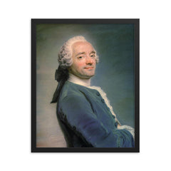 Self Portrait by Maurice Quentin La Tour framed print on a plain backdrop in size 16"x20".