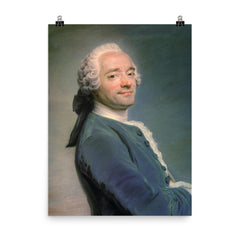 Self Portrait by Maurice Quentin La Tour poster on a plain backdrop in size 8"x10".