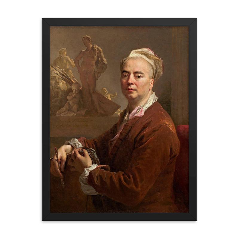 Self-Portrait by Nicolas de Largillière, 1707 framed print on a plain backdrop in size 18