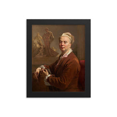 Self-Portrait by Nicolas de Largillière, 1707 framed print on a plain backdrop in size 8"x10".