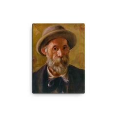 Self Portrait by Pierre-Auguste Renoir, 1899 canvas print on a plain backdrop in size 12"x16".