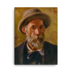Self Portrait by Pierre-Auguste Renoir, 1899 canvas print on a plain backdrop in size 18"x24".