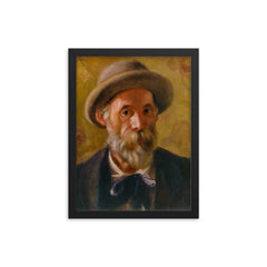 Self Portrait by Pierre-Auguste Renoir, 1899 framed print on a plain backdrop in size 12"x16".
