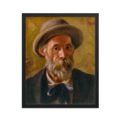Self Portrait by Pierre-Auguste Renoir, 1899 framed print on a plain backdrop in size 16"x20".
