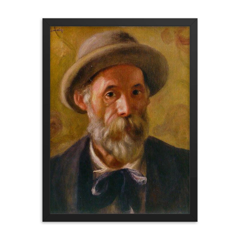 Self Portrait by Pierre-Auguste Renoir, 1899 framed print on a plain backdrop in size 18