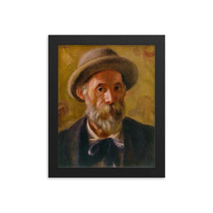 Self Portrait by Pierre-Auguste Renoir, 1899 framed print on a plain backdrop in size 8"x10".