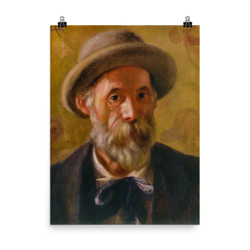 Self Portrait by Pierre-Auguste Renoir, 1899 poster on a plain backdrop in size 8