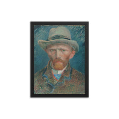 Self-portrait by Vincent van Gogh framed print on a plain backdrop in size 12"x16".