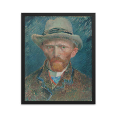 Self-portrait by Vincent van Gogh framed print on a plain backdrop in size 16"x20".