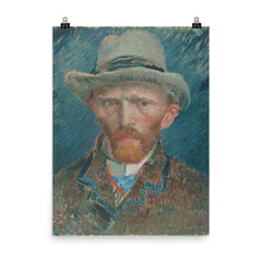 Self-portrait by Vincent van Gogh poster on a plain backdrop in size 8"x10".