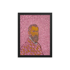 Self-Portrait in Rose by Cuno Amiet framed print on a plain backdrop in size 12"x16".