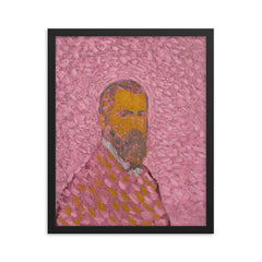 Self-Portrait in Rose by Cuno Amiet framed print on a plain backdrop in size 16"x20".