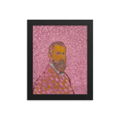 Self-Portrait in Rose by Cuno Amiet framed print on a plain backdrop in size 8"x10".