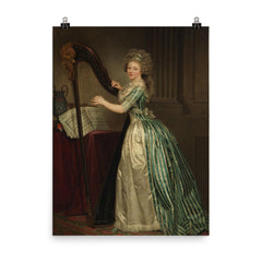 Self-Portrait with a Harp by Rose-Adélaïde Ducreux poster on a plain backdrop in size 8"x10".