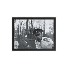 Selfie of Emperor Nicholas II, 1868-1918 framed print on a plain backdrop in size 12"x16".