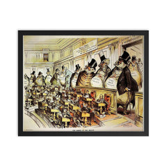 Senate of the Monopolists, USA, 1889 framed print on a plain backdrop in size 16"x20".