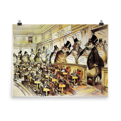 Senate of the Monopolists, USA, 1889 poster on a plain backdrop in size 8"x10".