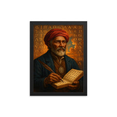 Sequoyah framed print on a plain backdrop in size 12"x16".