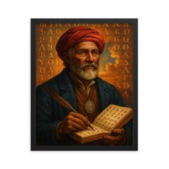 Sequoyah framed print on a plain backdrop in size 16"x20".