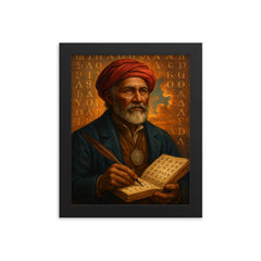 Sequoyah framed print on a plain backdrop in size 8"x10".