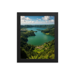 Sete Cidades Caldera Azores Portugal framed print on a plain backdrop in size 8"x10".