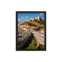 Setenil de las Bodegas Spain framed print on a plain backdrop in size 12"x16".