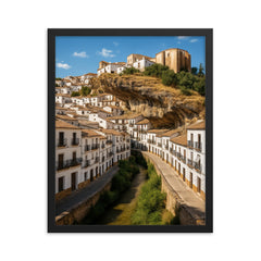 Setenil de las Bodegas Spain framed print on a plain backdrop in size 16"x20".