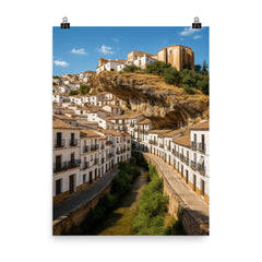 Setenil de las Bodegas Spain poster on a plain backdrop in size 8"x10".