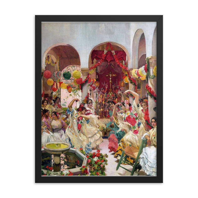 Sevilla, The Dance by Joaquín Sorolla, 1915 framed print on a plain backdrop in size 18