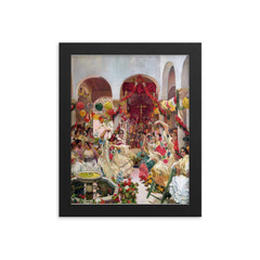 Sevilla, The Dance by Joaquín Sorolla, 1915 framed print on a plain backdrop in size 8"x10".