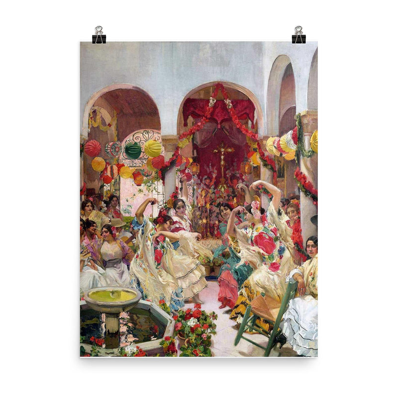 Sevilla, The Dance by Joaquín Sorolla, 1915 poster on a plain backdrop in size 8