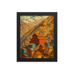 Sewell Mining Town Chile framed print on a plain backdrop in size 8"x10".