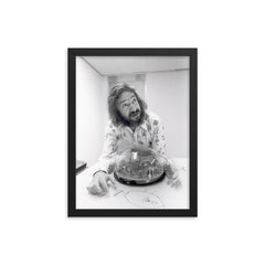 Seymour Papert framed print on a plain backdrop in size 12"x16".