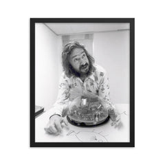 Seymour Papert framed print on a plain backdrop in size 16"x20".