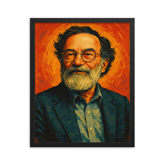 Seymour Papert framed print on a plain backdrop in size 16"x20".