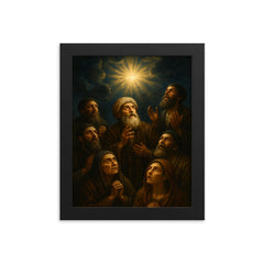 Shabbatai Tzvi followers awaiting the hidden sign framed print on a plain backdrop in size 8"x10".