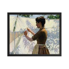 Shadows by Charles Courtney Curran, 1887 framed print on a plain backdrop in size 16"x20".