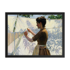 Shadows by Charles Courtney Curran, 1887 framed print on a plain backdrop in size 18"x24".