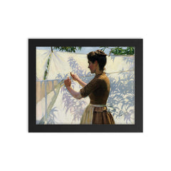 Shadows by Charles Courtney Curran, 1887 framed print on a plain backdrop in size 8"x10".