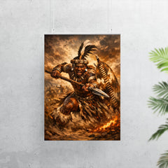 Shaka kaSenzangakhona in stabbing spear stance poster 7